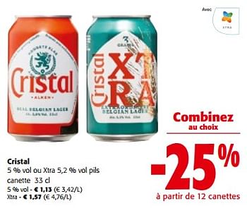 Promoties Cristal xtra pils - Cristal - Geldig van 10/04/2024 tot 23/04/2024 bij Colruyt