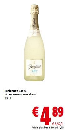 Promoties Freixenet 0,0 % vin mousseux sans alcool - Freixenet - Geldig van 10/04/2024 tot 23/04/2024 bij Colruyt