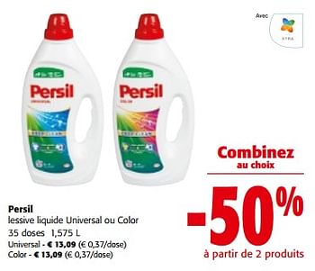 Promotions Persil lessive liquide universal ou color - Persil - Valide de 10/04/2024 à 23/04/2024 chez Colruyt