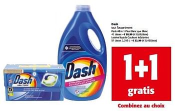 Promotions Dash tout l`assortiment - Dash - Valide de 10/04/2024 à 23/04/2024 chez Colruyt