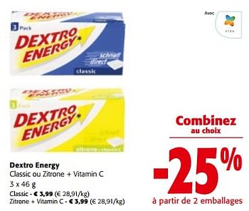 Promoties Dextro energy classic ou zitrone + vitamin c - Dextro Energy - Geldig van 10/04/2024 tot 23/04/2024 bij Colruyt
