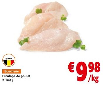 Promotions Escalope de poulet - Produit maison - Colruyt - Valide de 10/04/2024 à 23/04/2024 chez Colruyt