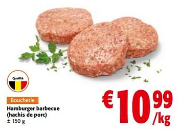 Promotions Hamburger barbecue hachis de porc - Produit maison - Colruyt - Valide de 10/04/2024 à 23/04/2024 chez Colruyt