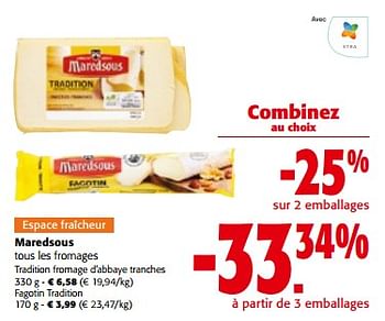Promotions Maredsous tous les fromages - Maredsous - Valide de 10/04/2024 à 23/04/2024 chez Colruyt