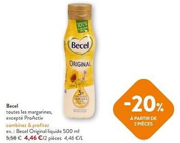 Promoties Becel original liquide - Becel - Geldig van 10/04/2024 tot 23/04/2024 bij OKay