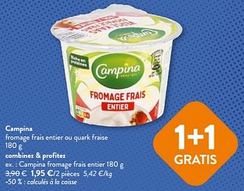 Promoties Campina fromage frais entier - Campina - Geldig van 10/04/2024 tot 23/04/2024 bij OKay