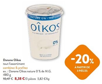 Promotions Danone oikos nature 0 % de m.g. - Danone - Valide de 10/04/2024 à 23/04/2024 chez OKay