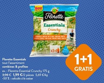 Promoties Florette essential crunchy - Florette - Geldig van 10/04/2024 tot 23/04/2024 bij OKay
