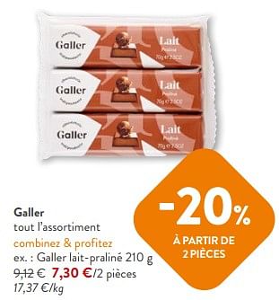 Promoties Galler lait-praliné - Galler - Geldig van 10/04/2024 tot 23/04/2024 bij OKay