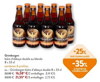 Promoties Grimbergen bière d’abbaye double - Grimbergen - Geldig van 10/04/2024 tot 23/04/2024 bij OKay