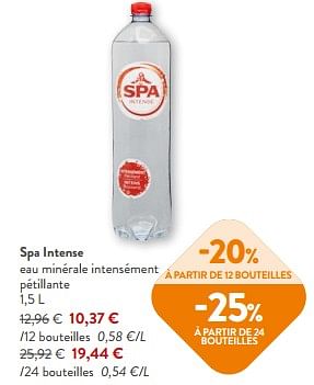 Promotions Spa intense eau minérale intensément pétillante - Spa - Valide de 10/04/2024 à 23/04/2024 chez OKay