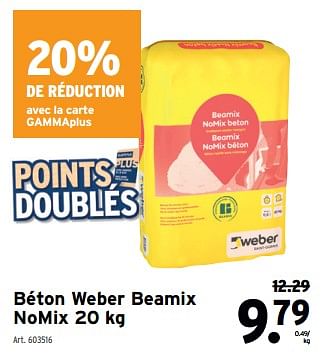Promoties Béton weber beamix nomix - Weber - Geldig van 10/04/2024 tot 23/04/2024 bij Gamma