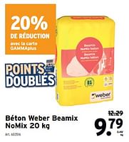Promotions Béton weber beamix nomix - Weber - Valide de 10/04/2024 à 23/04/2024 chez Gamma