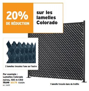 Promoties Lamelles colorado noires, c50 - Huismerk - Gamma - Geldig van 10/04/2024 tot 23/04/2024 bij Gamma