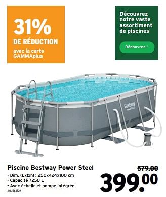 Promotions Piscine bestway power steel - BestWay - Valide de 10/04/2024 à 23/04/2024 chez Gamma