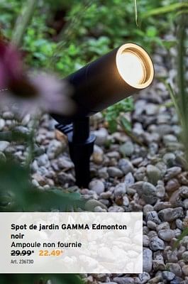 Promotions Spot de jardin gamma edmonton noir - Gamma - Valide de 10/04/2024 à 23/04/2024 chez Gamma
