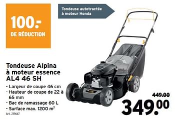 Promoties Tondeuse alpina à moteur essence al4 46 sh - Alpina - Geldig van 10/04/2024 tot 23/04/2024 bij Gamma