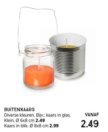 Promotions Buitenkaars kaars in glas - Huismerk - Xenos - Valide de 14/04/2024 à 01/06/2024 chez Xenos
