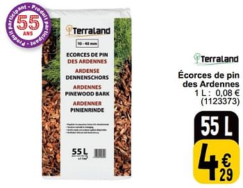 Promotions Écorces de pin des ardennes - Terraland - Valide de 16/04/2024 à 22/04/2024 chez Cora
