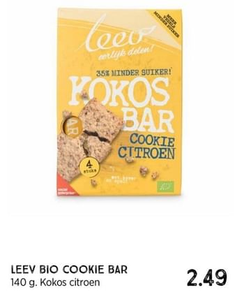 Promotions Leev bio cookie bar kokos citroen - leev - Valide de 14/04/2024 à 01/06/2024 chez Xenos