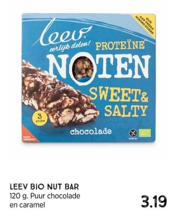 Promotions Leev bio nut bar puur chocolad en caramel - leev - Valide de 14/04/2024 à 01/06/2024 chez Xenos