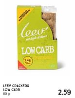 Promoties Leev crackers low carb - leev - Geldig van 14/04/2024 tot 01/06/2024 bij Xenos