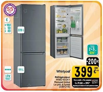Promoties Whirlpool réfrigérateur w5821eox1 - Whirlpool - Geldig van 16/04/2024 tot 22/04/2024 bij Cora