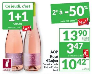 Promoties Aop rosé d’anjou domaine de la petite roche rosé - Rosé wijnen - Geldig van 16/04/2024 tot 21/04/2024 bij Intermarche