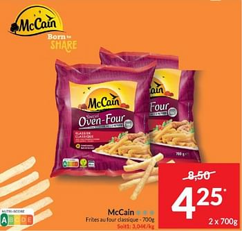 Promotions Mccain frites au four classique - Mc Cain - Valide de 16/04/2024 à 21/04/2024 chez Intermarche
