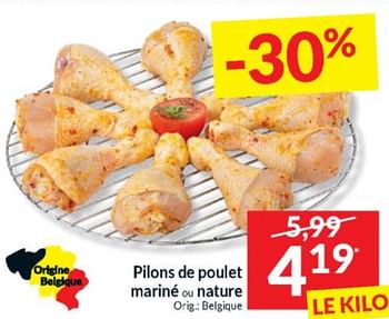 Promoties Pilons de poulet mariné ou nature - Huismerk - Intermarche - Geldig van 16/04/2024 tot 21/04/2024 bij Intermarche