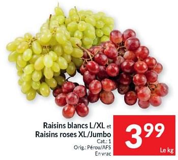Promoties Raisins blancs l-xl et raisins roses xl-jumbo - Huismerk - Intermarche - Geldig van 16/04/2024 tot 21/04/2024 bij Intermarche