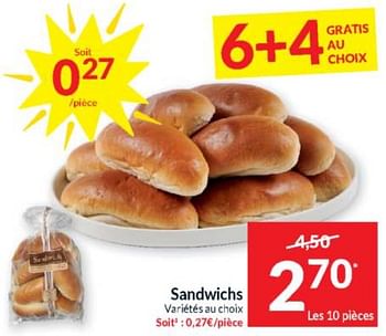 Promotions Sandwichs - Produit maison - Intermarche - Valide de 16/04/2024 à 21/04/2024 chez Intermarche