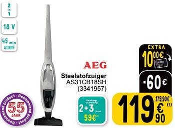 Promotions Aeg steelstofzuiger as31cb18sh - AEG - Valide de 16/04/2024 à 22/04/2024 chez Cora