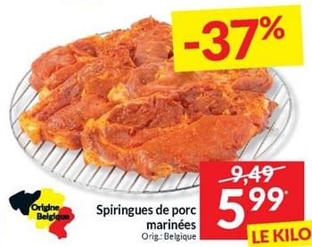 Promoties Spiringues de porc marinées - Huismerk - Intermarche - Geldig van 16/04/2024 tot 21/04/2024 bij Intermarche