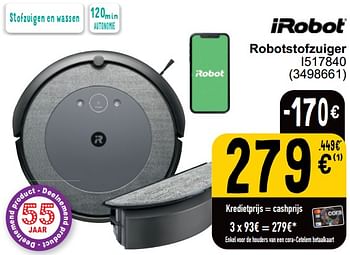 Promoties Irobot robotstofzuiger i517840 - iRobot - Geldig van 16/04/2024 tot 22/04/2024 bij Cora