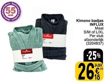 Promotions Kimono badjas influx - INFLUX - Valide de 16/04/2024 à 22/04/2024 chez Cora