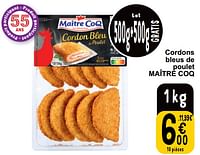 Promotions Cordons bleus de poulet maître coq - Maitre Coq - Valide de 16/04/2024 à 22/04/2024 chez Cora