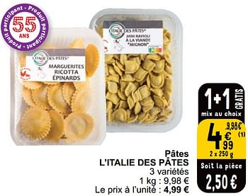 Promoties Pâtes l’italie des pâtes - L'Italie des Pâtes - Geldig van 16/04/2024 tot 22/04/2024 bij Cora