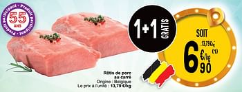 Promoties Rôtis de porc au carré - Huismerk - Cora - Geldig van 16/04/2024 tot 22/04/2024 bij Cora