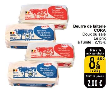 Promotions Beurre de laiterie cora - Produit maison - Cora - Valide de 16/04/2024 à 22/04/2024 chez Cora