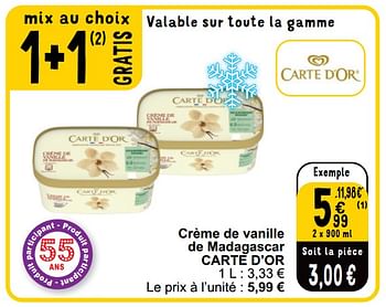 Promotions Crème de vanille de madagascar carte d’or - Carte D'Or - Valide de 16/04/2024 à 22/04/2024 chez Cora