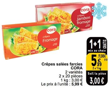 Promotions Crêpes salées farcies cora - Produit maison - Cora - Valide de 16/04/2024 à 22/04/2024 chez Cora