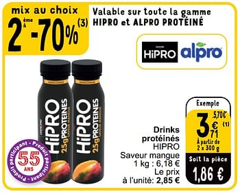 Promoties Drinks protéinés hipro - Hipro - Geldig van 16/04/2024 tot 22/04/2024 bij Cora