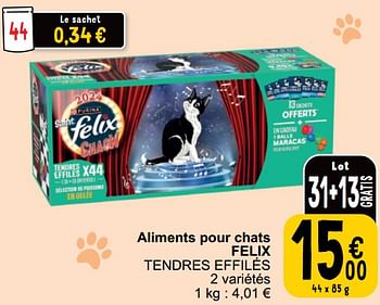 Promoties Aliments pour chats felix tendres effilés - Purina - Geldig van 16/04/2024 tot 22/04/2024 bij Cora