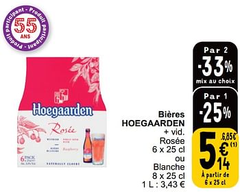 Promoties Bières hoegaarden - Hoegaarden - Geldig van 16/04/2024 tot 22/04/2024 bij Cora