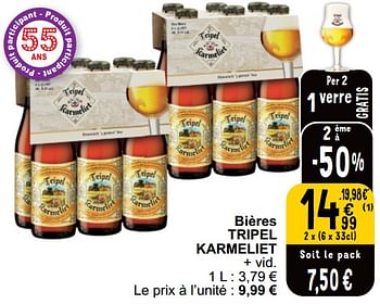 Promotions Bières tripel karmeliet - TRipel Karmeliet - Valide de 16/04/2024 à 22/04/2024 chez Cora