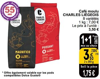 Promotions Café moulu charles liégeois - Charles Liegeois - Valide de 16/04/2024 à 22/04/2024 chez Cora