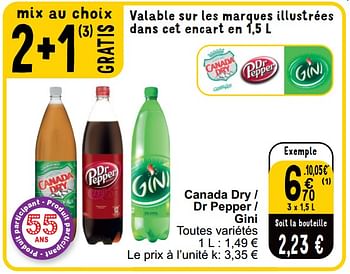 Promoties Canada dry - dr pepper - gini - Huismerk - Cora - Geldig van 16/04/2024 tot 22/04/2024 bij Cora
