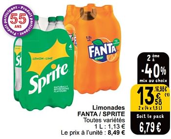 Promotions Limonades fanta - sprite - Produit maison - Cora - Valide de 16/04/2024 à 22/04/2024 chez Cora