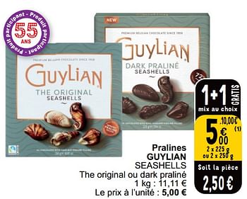 Promoties Pralines guylian seashells - Guylian - Geldig van 16/04/2024 tot 22/04/2024 bij Cora